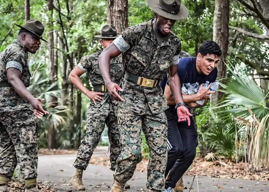 Charming Ihekoronye as a Marine Corps Drill Instructor